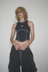 BACK SLIT STITCH TANK TOP -CHARCOAL-
